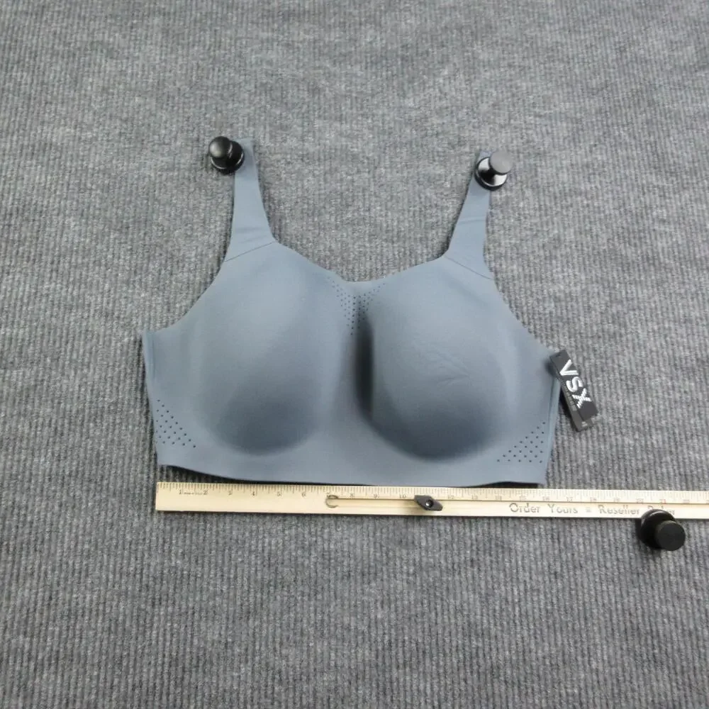 VSX Bra Womens 44DD Gray Feather-Weight Max Molded Wireless Hook & Eye NWT